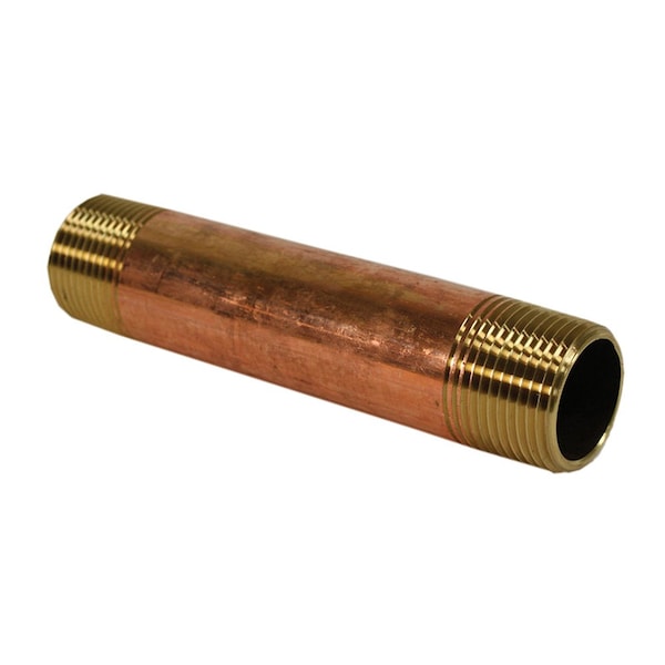 1in. x 5-1/2in. Red Brass Pipe Nipple